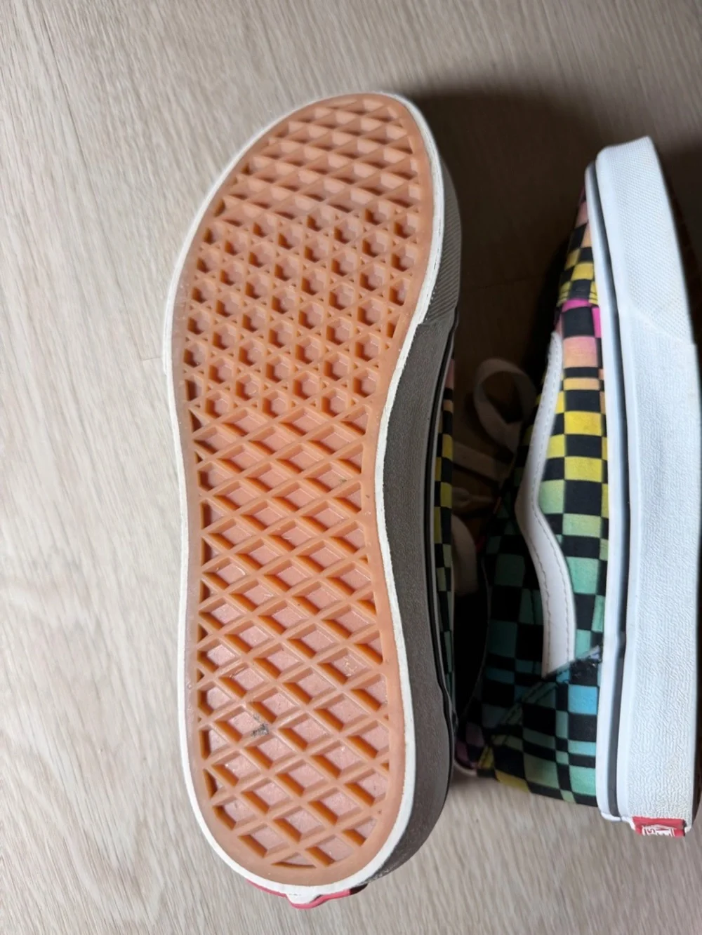 🧡| Vans Checkerboard Rainbow Slip-On Style Sneakers - Multicolor - Picture 5 of 6